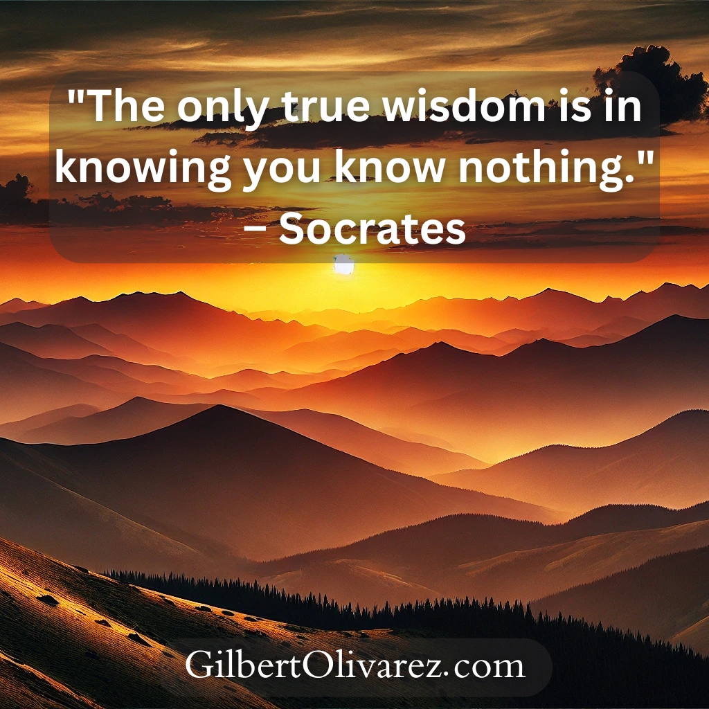"The only true wisdom is in knowing you know nothing." – Socrates "The only true wisdom is in knowing you know nothing." – Socrates