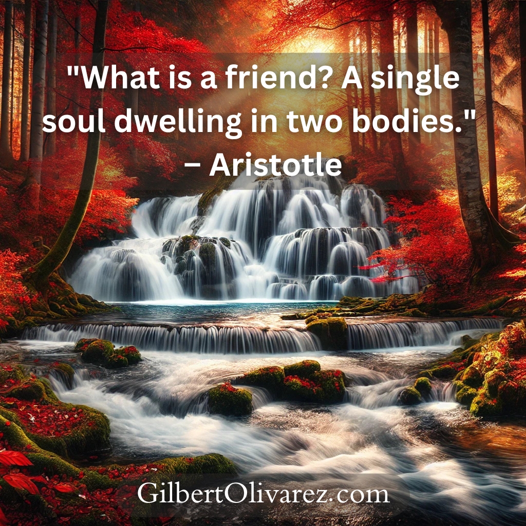 "What is a friend? A single soul dwelling in two bodies." – Aristotle "What is a friend? A single soul dwelling in two bodies." – Aristotle