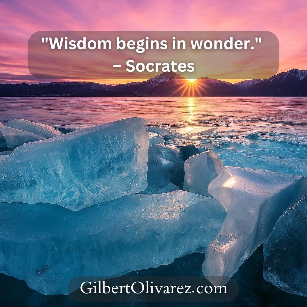 "Wisdom begins in wonder." – Socrates "Wisdom begins in wonder." – Socrates