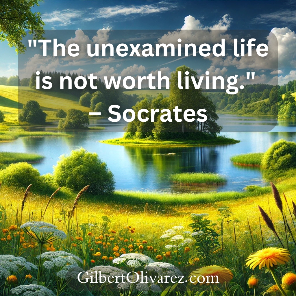 "The unexamined life is not worth living." – Socrates "The unexamined life is not worth living." – Socrates