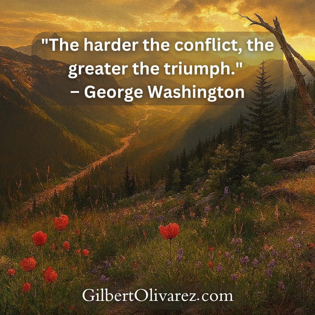 "The harder the conflict, the greater the triumph." – George Washington "The harder the conflict, the greater the triumph." – George Washington